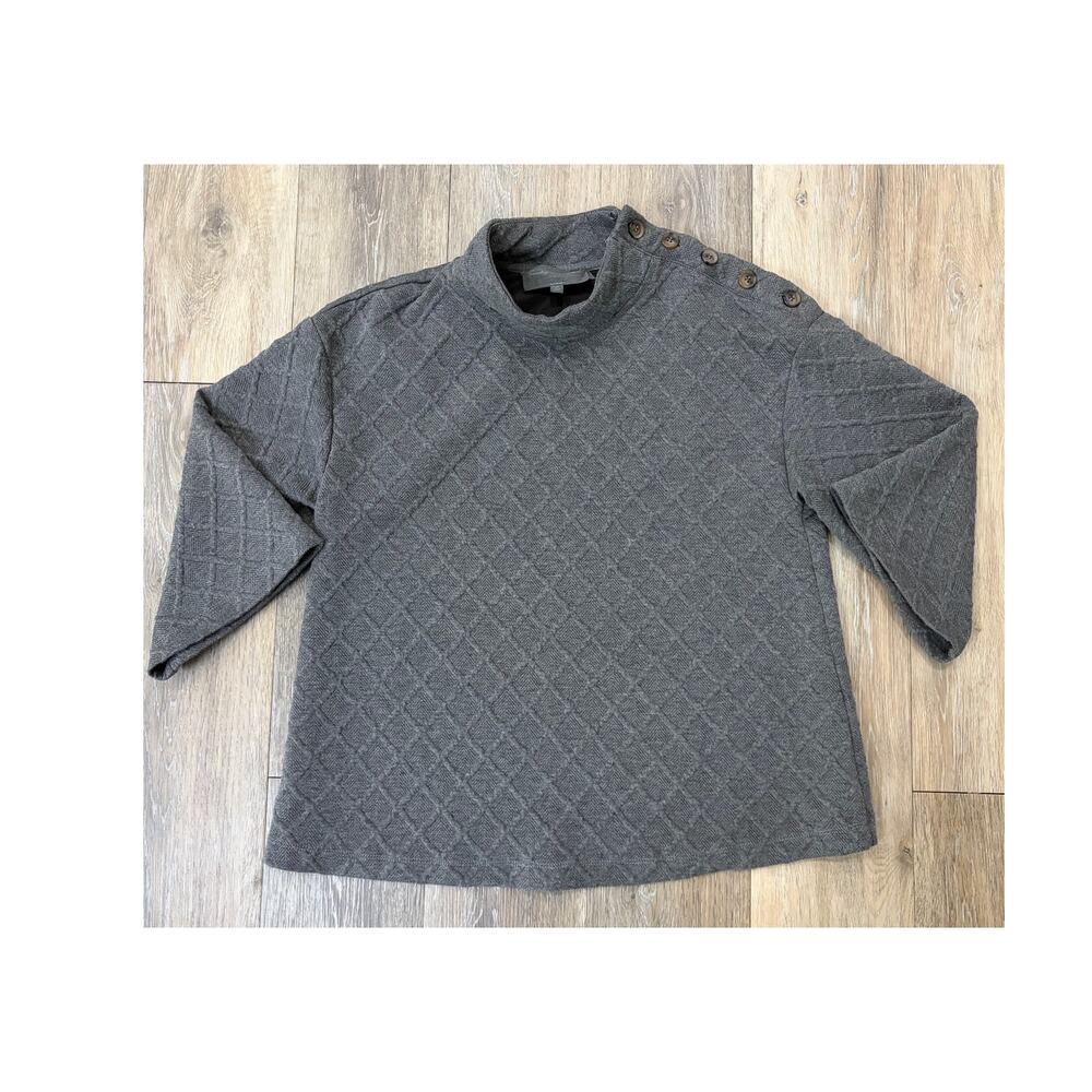 Sunday In Brooklyn Anthropologie Top Womens M Gray Textured Mock Neck